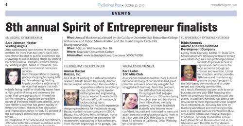 The Business Press profiles 2010 Spirit Award finalists Image.